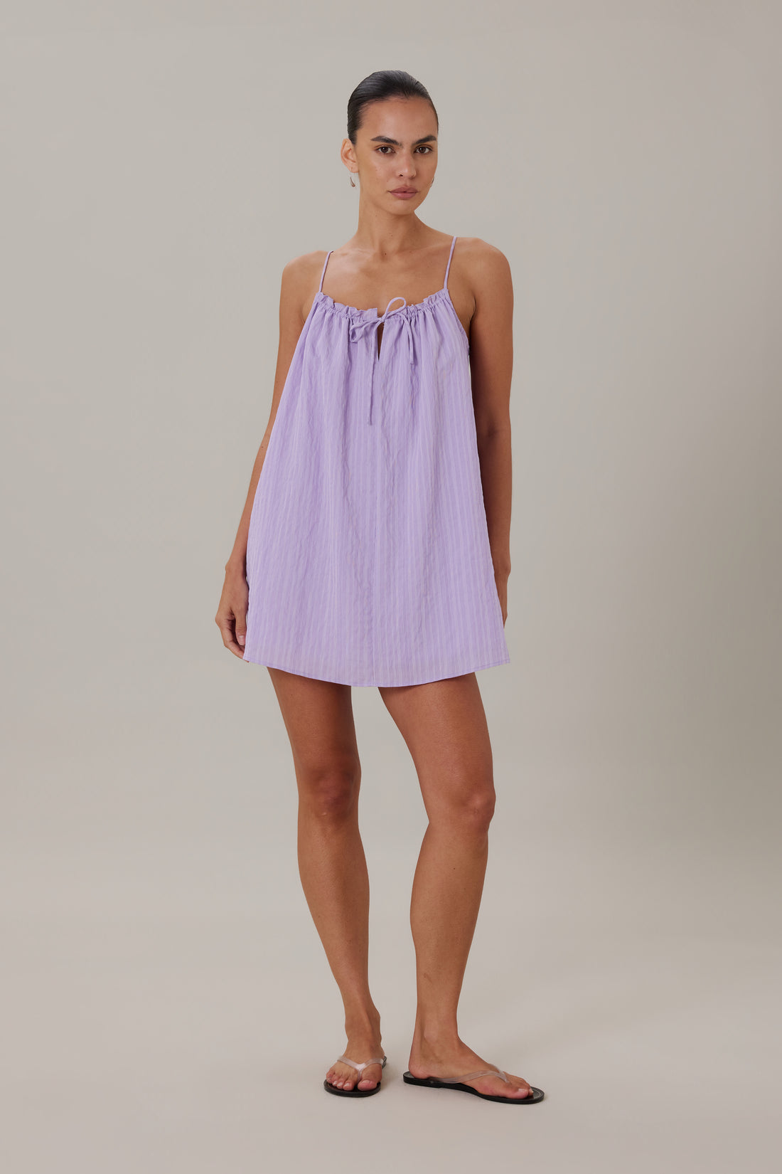ORTA MINI DRESS - LILAC STRIPE