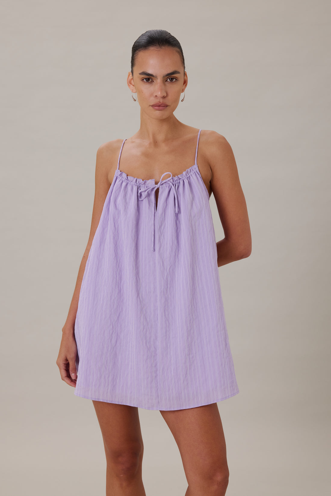 ORTA MINI DRESS - LILAC STRIPE