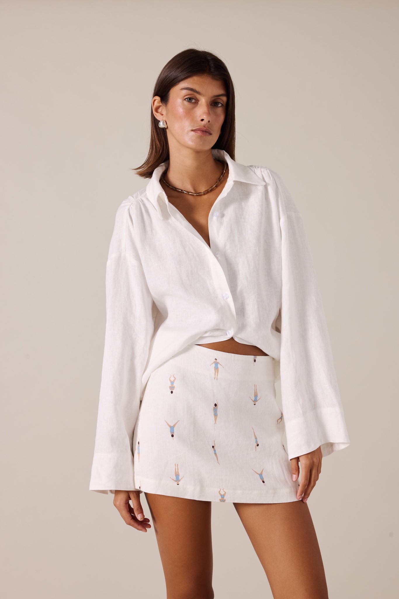 SIREN MINI SKIRT - CERULEAN