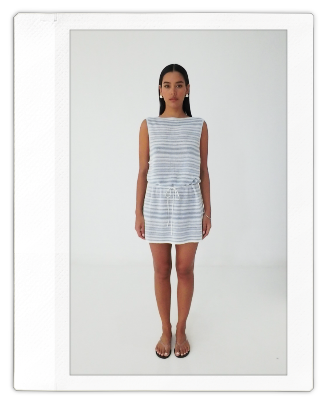 NALU MINI DRESS - AZURE STRIPE