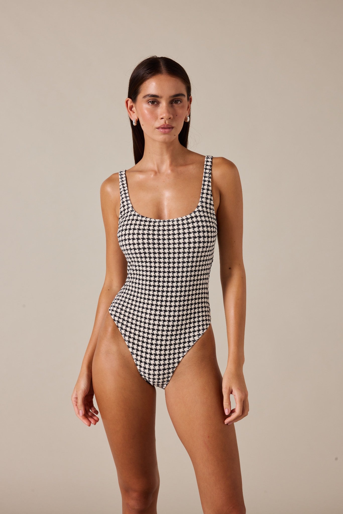 HALLIE ONE PIECE - HOUNDSTOOTH