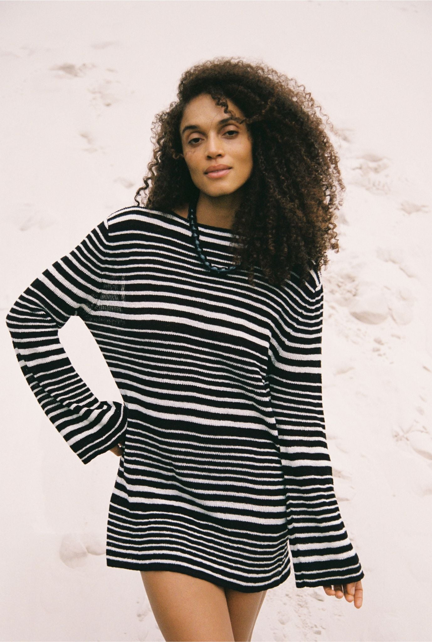 AURA MINI DRESS - MONOCHROME